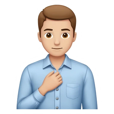 person buttoning up a shirt, simple and friendly sticker