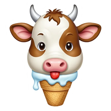 Cow eating ice cream sticker