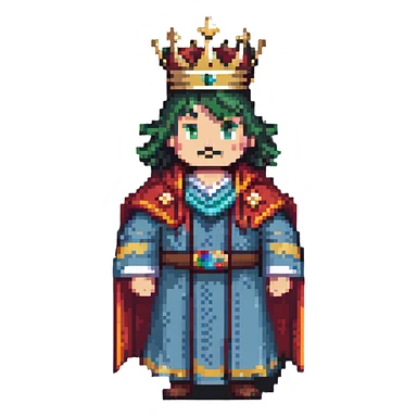 king with crown and robe sticker