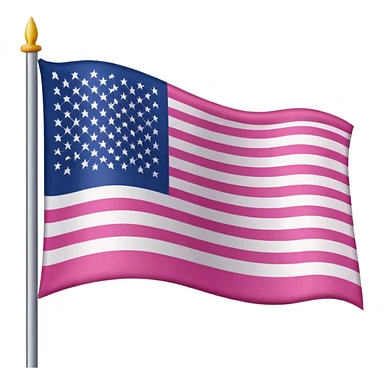 pink american flag without flagpole sticker