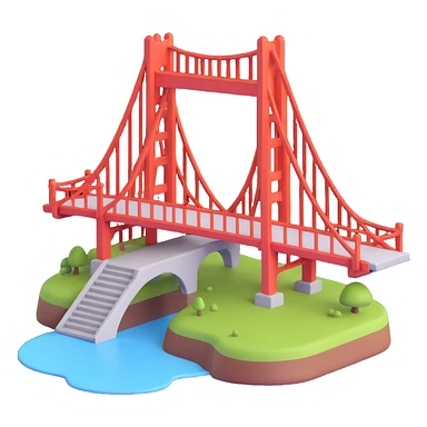 a bridge in 3D emoji style sticker