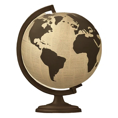 vintage globe in newspaper style sticker