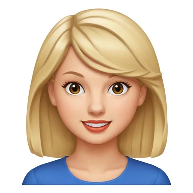taylor swift face emoji like, smiling, just the head, round sticker