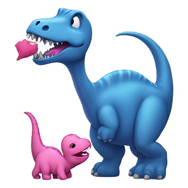 Blue dinosaur kissing a pink dinosaur  sticker