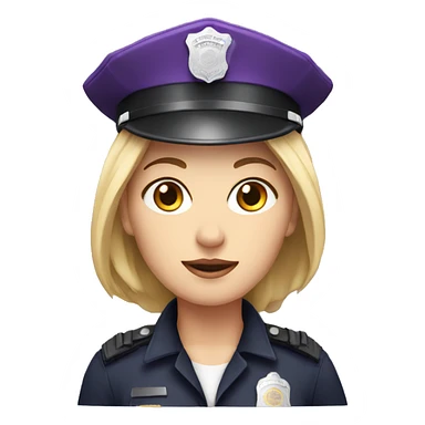 white woman in purple police hat sticker