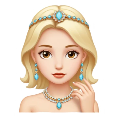 realistic portrait of girl with jewelry sticker