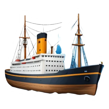 A ship moving past an iceberg sticker