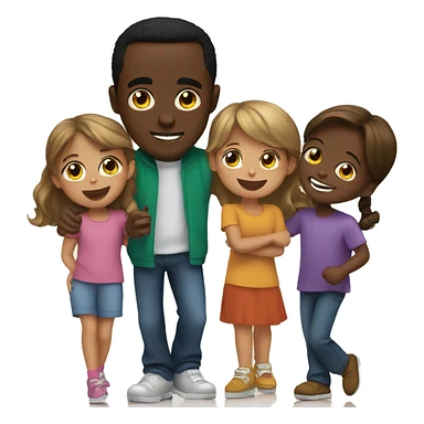 Diddy with children  sticker