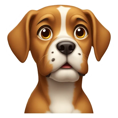 dog with confused face sticker