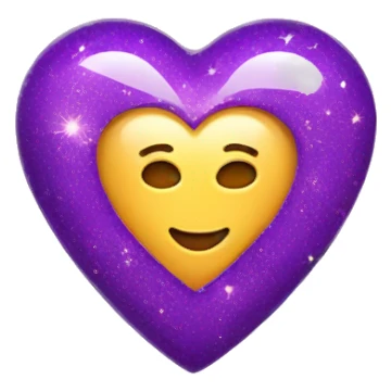 purple heart with sparkles sticker