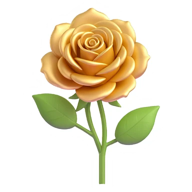 gold rose 3D style sticker