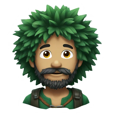 Deku with beard sticker