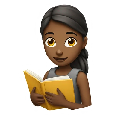 Girl with notebook with book sticker