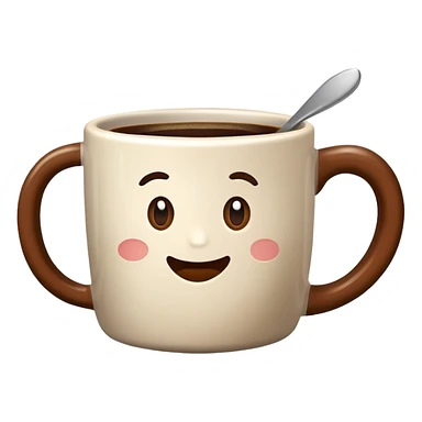 mug with coffee, dont ad face, eyes, mouth sticker