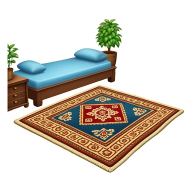 a carpet on the floor in a cozy room, simple and clear sticker