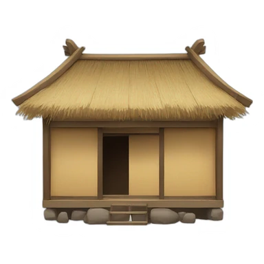 a Chinese-style hut with a hay roof sticker
