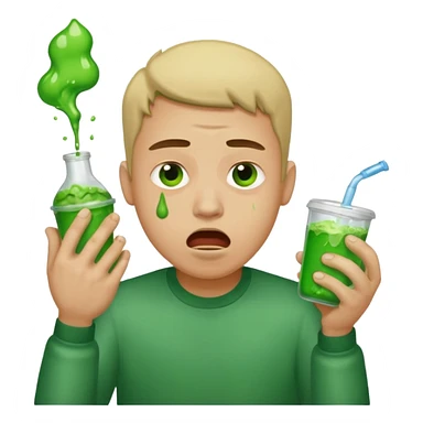 Guy throwing up everywhere  sticker