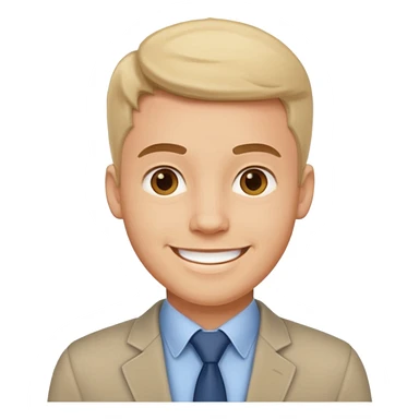 An outgoing office worker male in his late 20s, cheerful image sticker