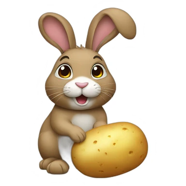 Rabbit with potato sticker