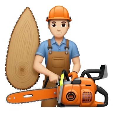 Sculptor with chainsaw sticker