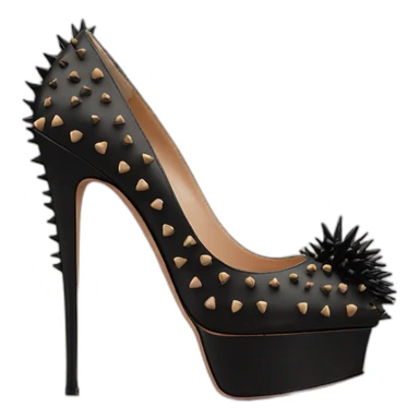 VALENTINO Tan-go PLATFORM PUMP black spikes sticker