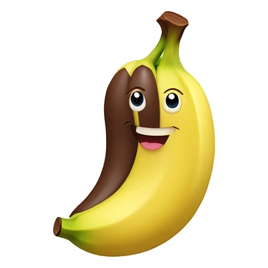 Chocolate covered banana with smile sticker
