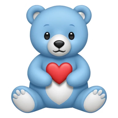 🩵🐻‍❄️ crea un oso que este de pie y que tenga el corazon azul sticker