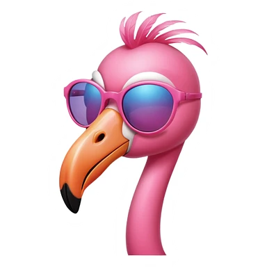 flamingo with sunglasses sticker