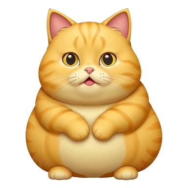 cute yellow fat cat confused whole body sticker