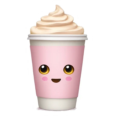 Light pink latte in bow sticker