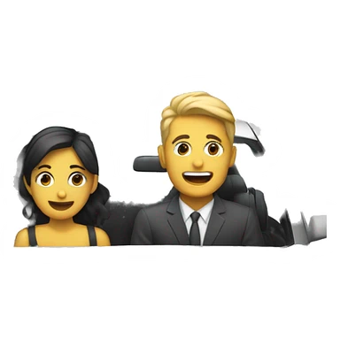 Dos personas en carro dip siando sticker