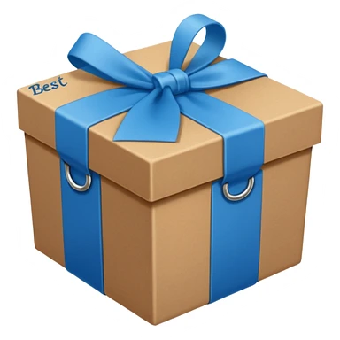 Blue box with the words ‘Best Kept’ written on it in cursive  sticker