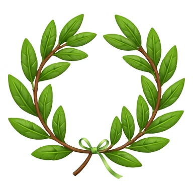 A flower laurel wreath with thicker leaves. sticker