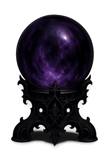goth object, dark crystal ball, mysterious sticker