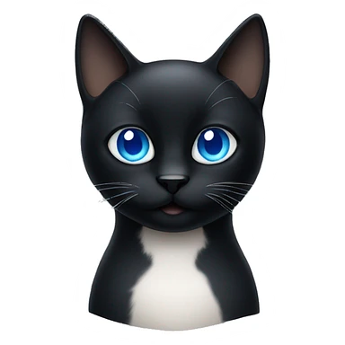 black cat with blue eyes sticker