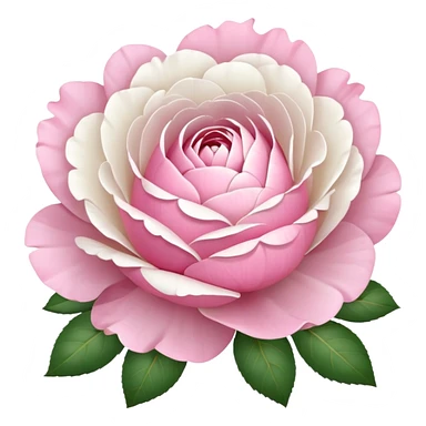White rose and pink peonie sticker