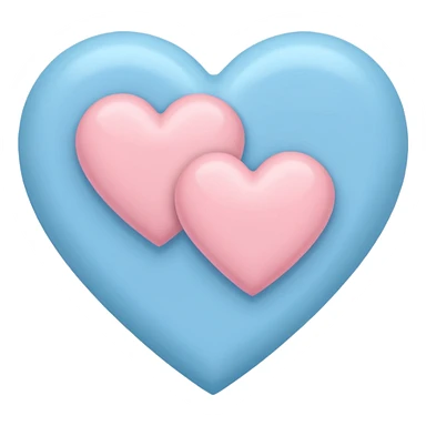 a heart with pastel blue on one side and pastel pink on the other sticker