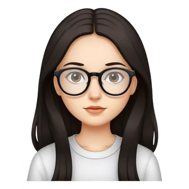 girl with glasses with dark long hair sticker