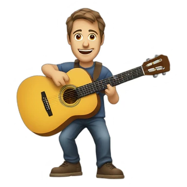 Francis Cabrel avec sa guitare sticker