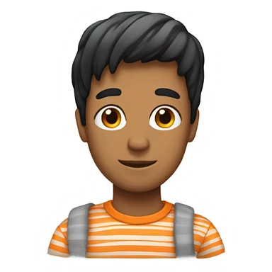 Orange man with stripy shirt with black hair  sticker