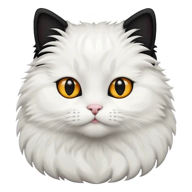 White anche black cat body sticker