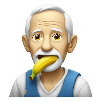 old man eating banana sticker