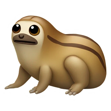 slug with a sloth head sticker