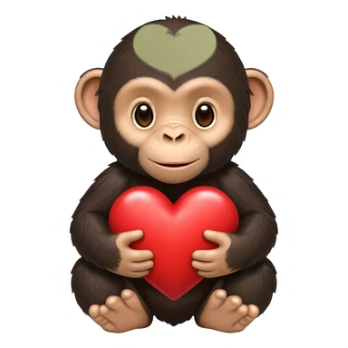 un chimpanze con un corazon sticker