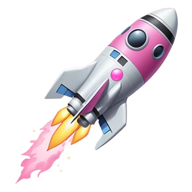 cohete espacial rosa sticker