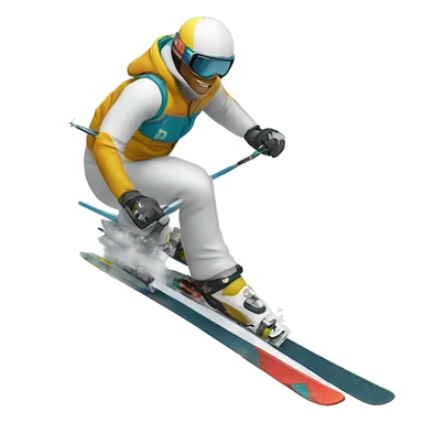 Skier with atomic ski sticker
