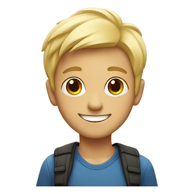 smiling blonde boy indoors sticker