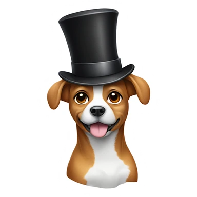 Dog wearing a top hat sticker