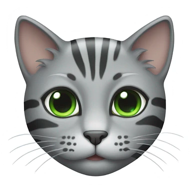 Grey cat with green eyes and stripes sticker