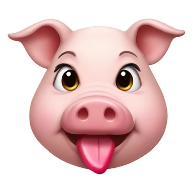 Pig wearing lipstick sticker
